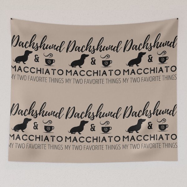 Item preview, Dachshund & Macchiato Print designed and sold by TheDachshund.