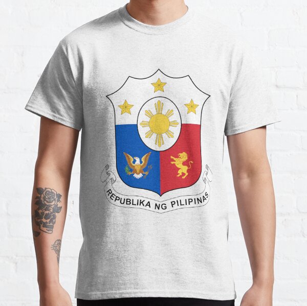  Men's Philippines T-Shirt Republika Pilipinas Flag Coat of arms  Country Nation T-Shirt : Clothing, Shoes & Jewelry