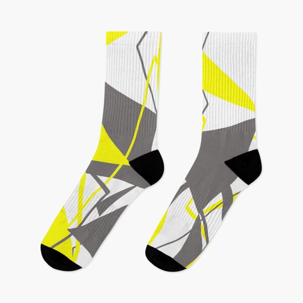 Item preview, Triangular Shapes In Grey and Yellow On White Abstract Pattern designed and sold by taiche.