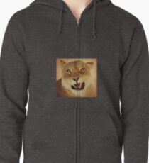 angry lioness Zipped Hoodie