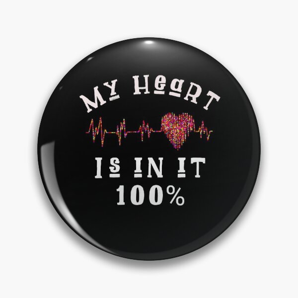 Item preview, My heart is in it 100%, cardiology campaign slogan, colorful heart ecg designed and sold by doctors-apparel.