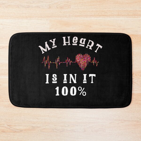 Item preview, My heart is in it 100%, cardiology campaign slogan, colorful heart ecg designed and sold by doctors-apparel.