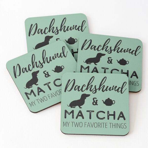 Item preview, Dachshund & Matcha Print designed and sold by TheDachshund.