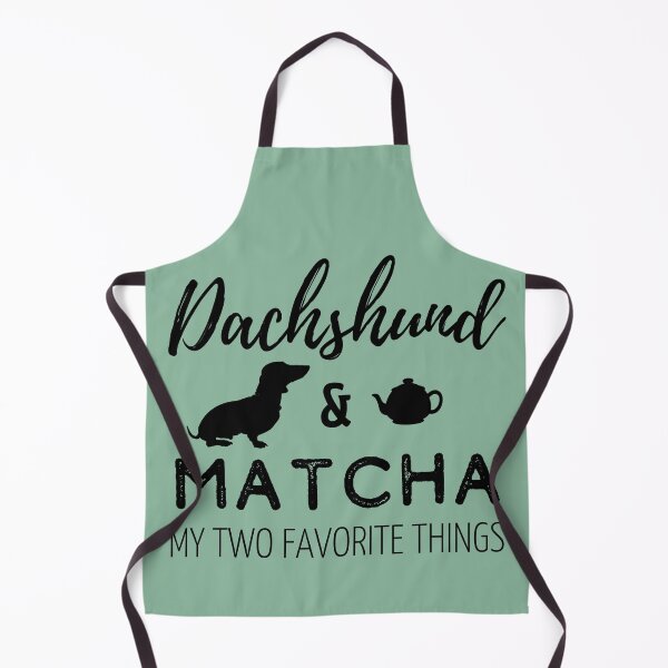 Item preview, Dachshund & Matcha Print designed and sold by TheDachshund.