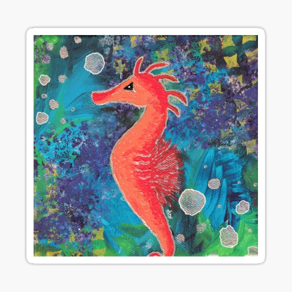 Seahorse Bubbles Sticker