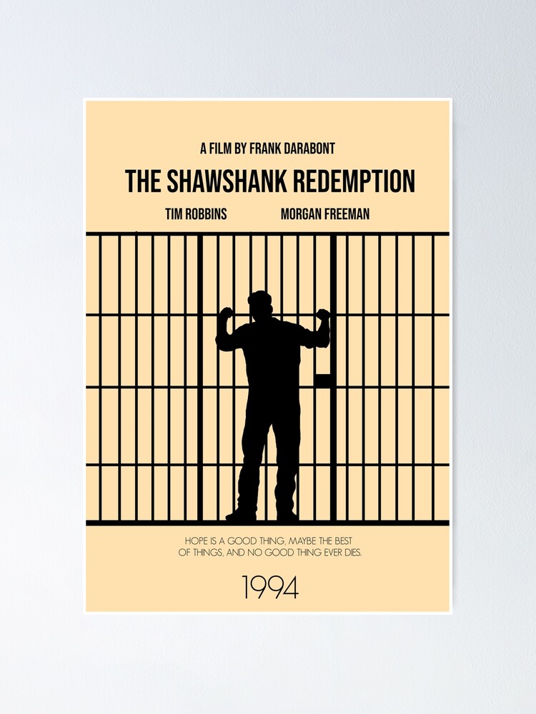 The Shawshank Redemption Minimalist Movie Poster Poster By Augierice Redbubble