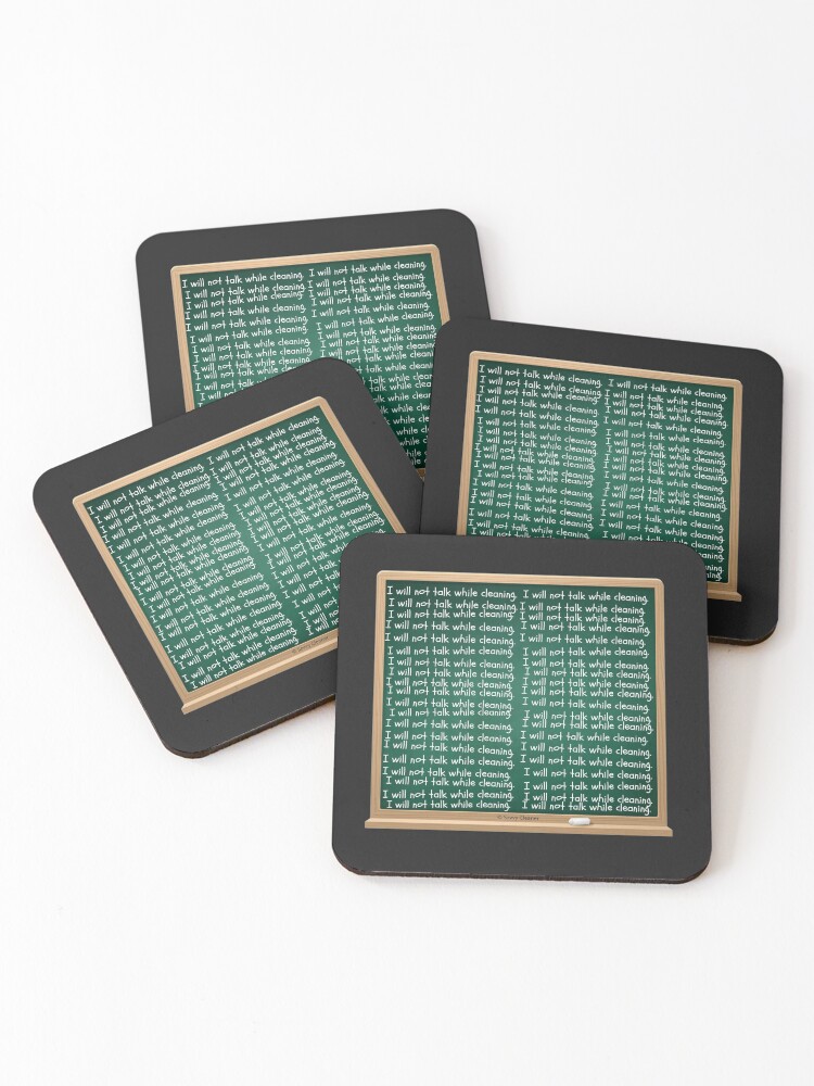 Thumbnail 1 of 5, Coasters (Set of 4), I Will Not Talk While Cleaning Housekeeping Humor designed and sold by SavvyCleaner.