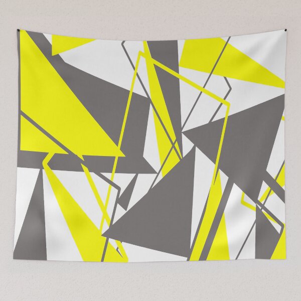 Item preview, Triangular Shapes In Grey and Yellow On White Abstract Pattern designed and sold by taiche.