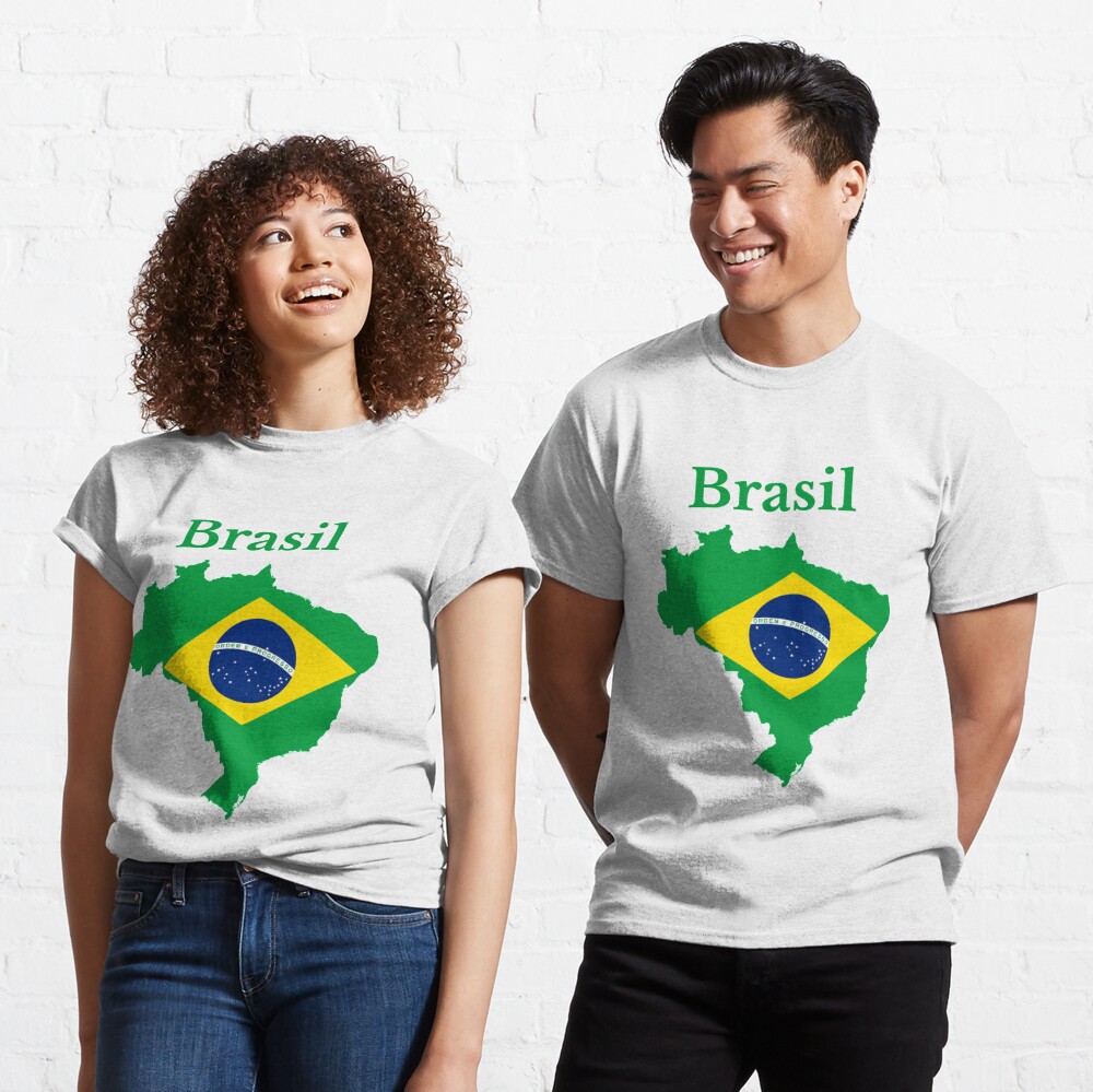 Brazil Map and Flag - Cool Brasil Shape Design' Kids' Premium T-Shirt
