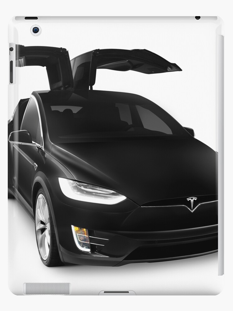 Black 2017 Tesla Model X Luxury Suv Electric Car Falcon Doors Art Photo Print Ipad Caseskin By Artnudephotos