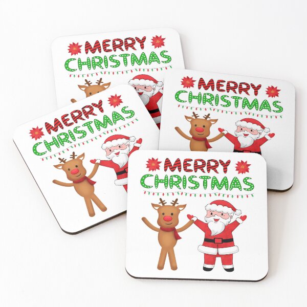 Item preview, Funny Cartoon Santa and reindeer Merry Christmas Holiday Xmas designed and sold by MisPuHoney.