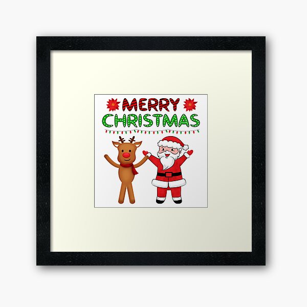 Item preview, Funny Cartoon Santa and reindeer Merry Christmas Holiday Xmas designed and sold by MisPuHoney.