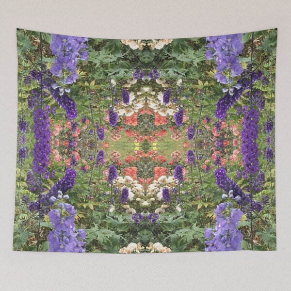 Item preview, Summertime Divine, Botanical Beauty - Delphiniums, Cream Roses in a Verdant Garden  designed and sold by RoseAromas.