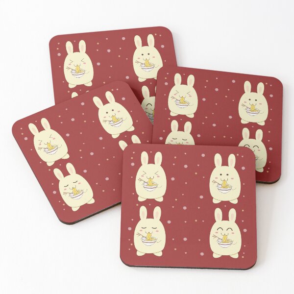Item preview, Kawaii rabbit eating too much ramen designed and sold by galax-C.