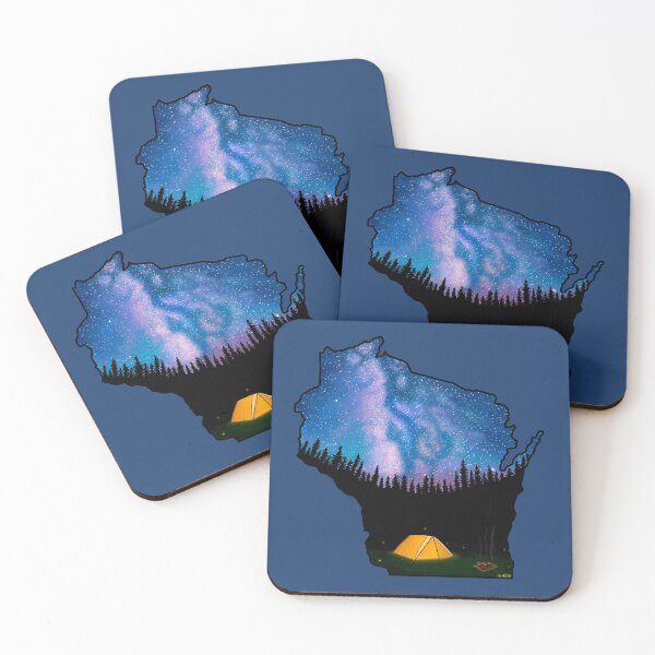 Item preview, Wisconsin Silhouette - Camping Milky Way designed and sold by EcoElsa.