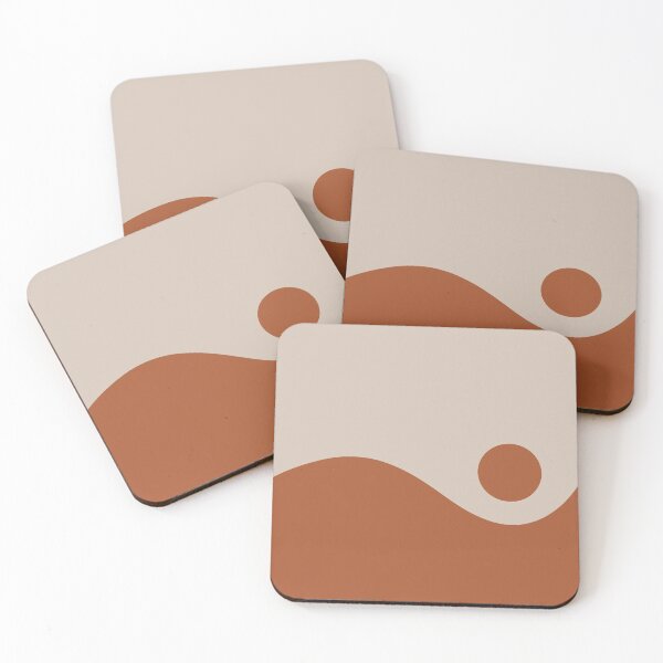 Item preview, Nami Minimalist Wave Abstract in Putty and Rust Clay designed and sold by kierkegaard.