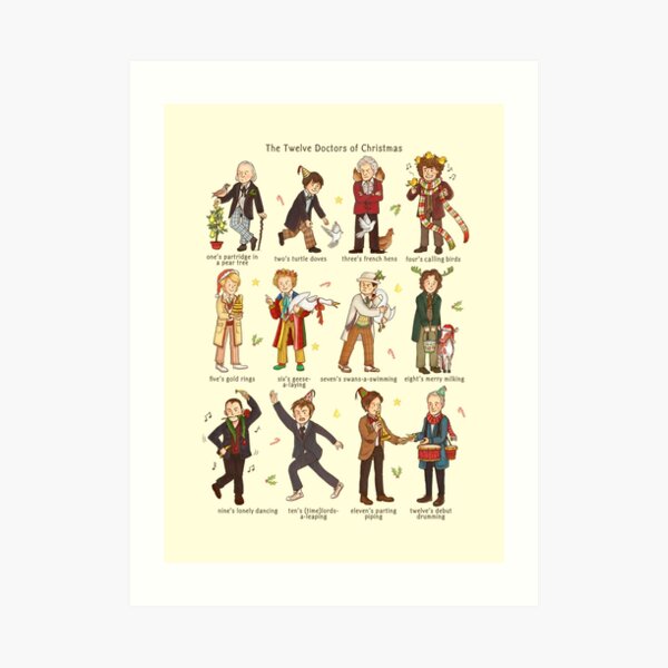 The Twelve Doctors of Christmas Art Print