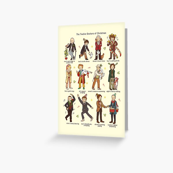 The Twelve Doctors of Christmas Greeting Card