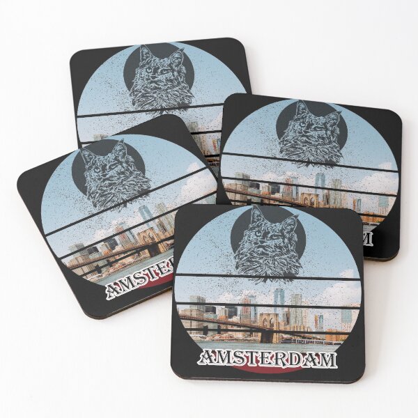 Item preview, Amsterdam skyline Cat Vintage style designed and sold by Pattycool.