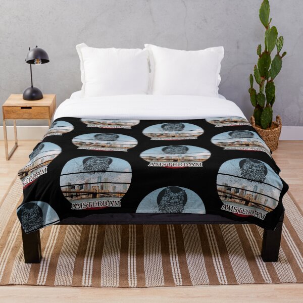 Artikelvorschau, Amsterdam Skyline Cat Vintage-Stil entworfen und verkauft von Pattycool.