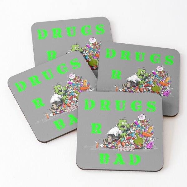 Item preview, Drugs R Bad - Monster Dude With Bloodshot Eyes Climbing A Pile Of Drugs designed and sold by Oaks Creations.