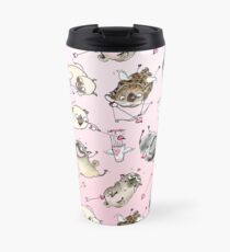 Liebe ist in der Luft - niedliche Mops-Amoretten Thermosbecher