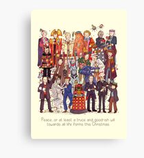 The party doesn't start until the Doctor walks in...twelve times Canvas Print