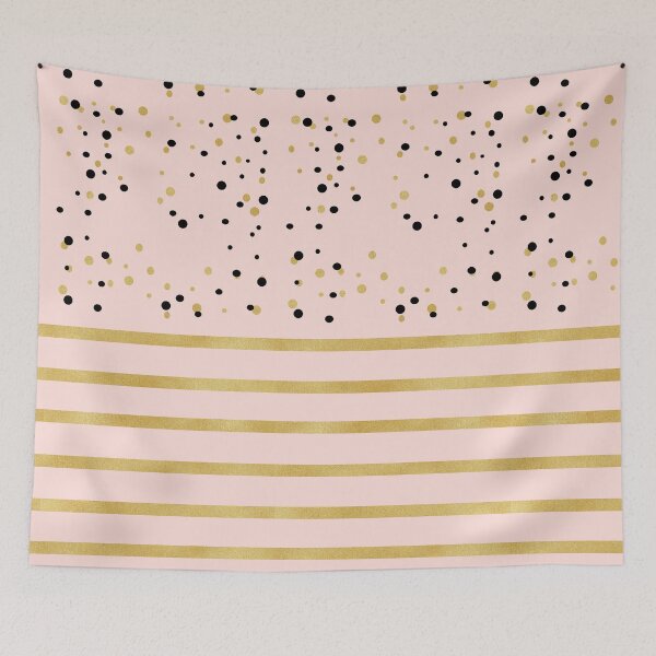 Item preview, Gold and Black Dots with Gold Horizontal Bengal Stripes in Horizontal Contrasting Mixed Patterns designed and sold by squishyrainbow.