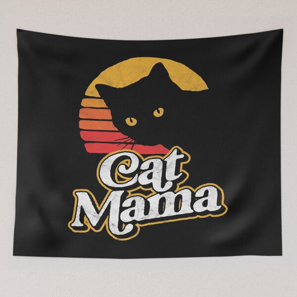 Item preview, Cat Mama Vintage Eighties Style Cat Retro Distressed designed and sold by MarvaDiaz.