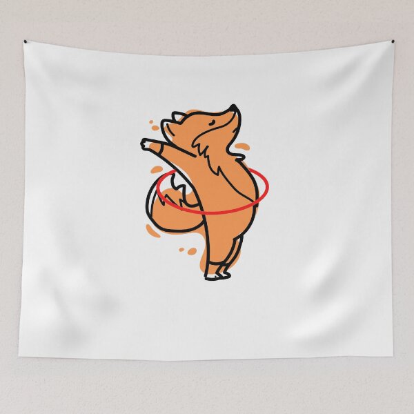 Item preview, hula hooping fox designed and sold by Sarahs Adventures  .