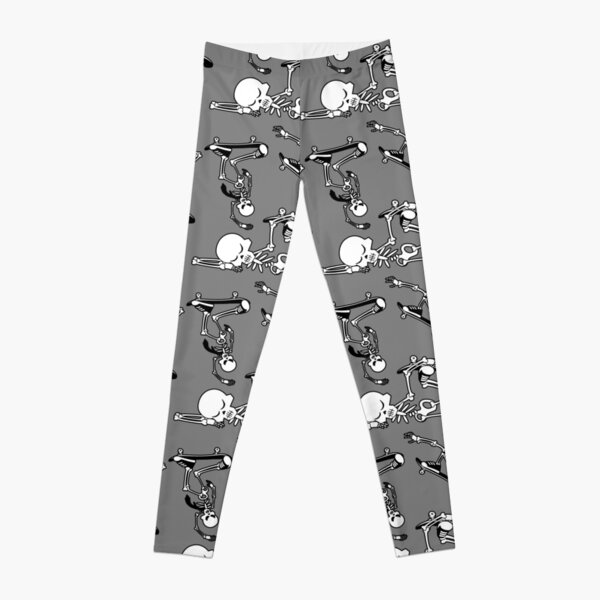 Skeleton Zombie Skater Skateboard Pattern Leggings