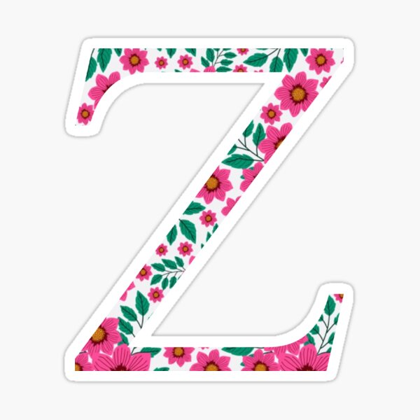 Aperçu de l'œuvre Zeta fleuri rose // lettre Z créée et vendue par artbysydsyd.