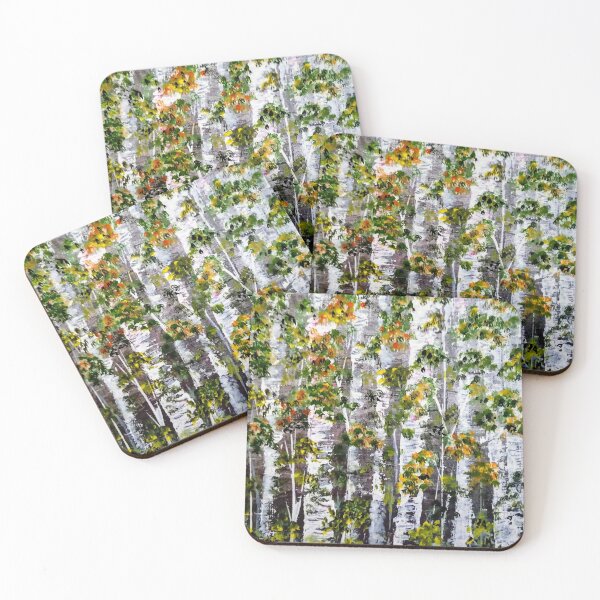 Item preview, Birch forest - acrylic handmade painting designed and sold by Sonia dutta_art.