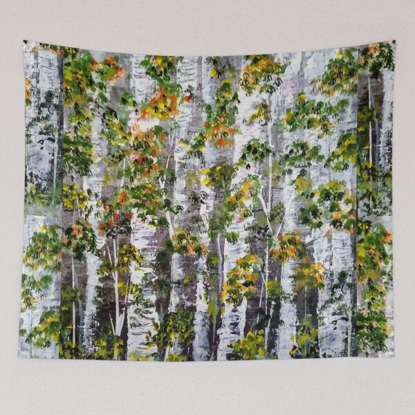 Item preview, Birch forest - acrylic handmade painting designed and sold by Sonia dutta_art.