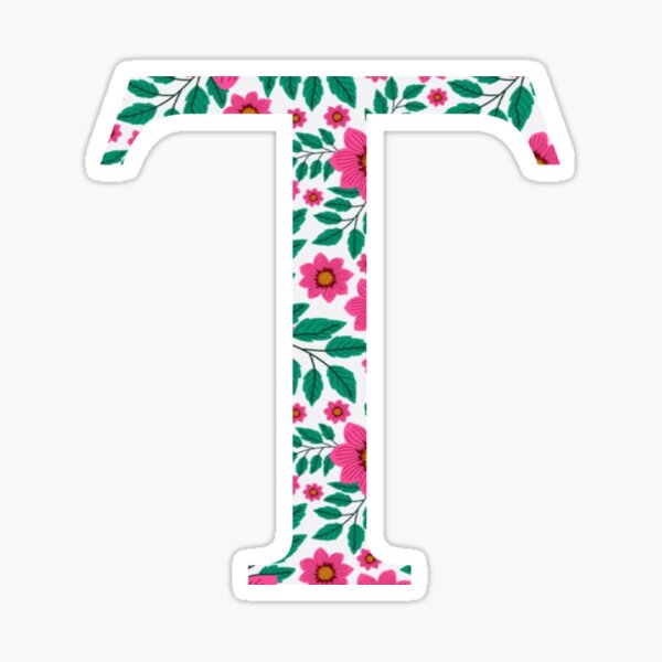 Aperçu de l'œuvre Tau fleuri rose / / lettre T créée et vendue par artbysydsyd.