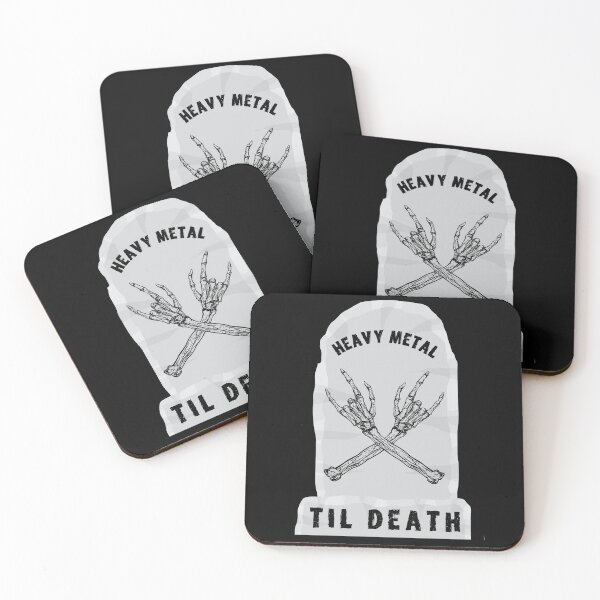 Item preview, Heavy Metal Til Death Tombstone Skeleton Hands Horns Up designed and sold by h44k0n.