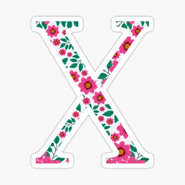 Aperçu de l'œuvre Chi Floral Rose // Lettre X créée et vendue par artbysydsyd.