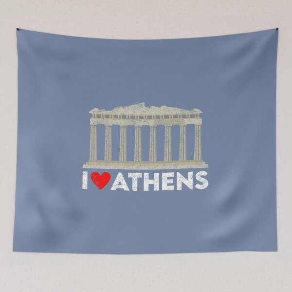 Item preview, I Heart Athens, Greece with Parthenon Landmark (Acropolis) designed and sold by Happy Puppy Print On Demand.