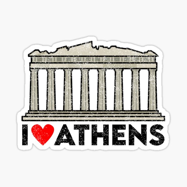 Item preview, I Heart Athens, Greece with Parthenon Landmark (Acropolis) designed and sold by Happy Puppy Print On Demand.