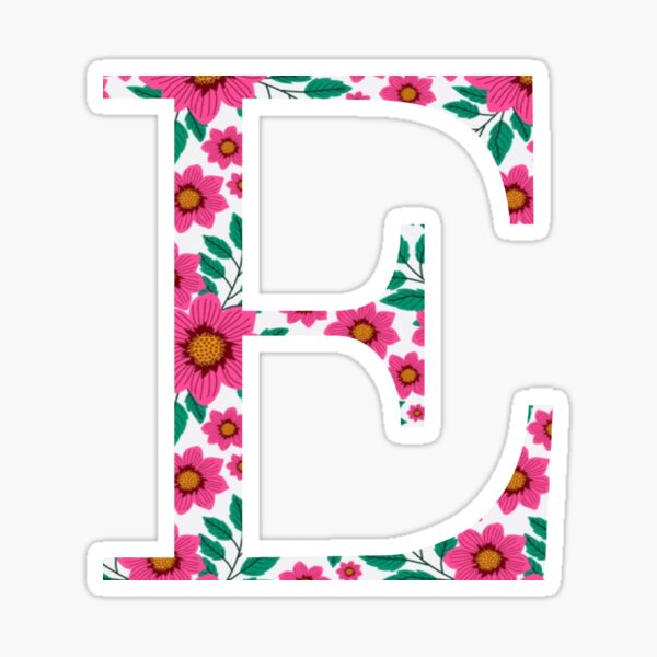 Aperçu de l'œuvre Epsilon Floral rose / / lettre E créée et vendue par artbysydsyd.