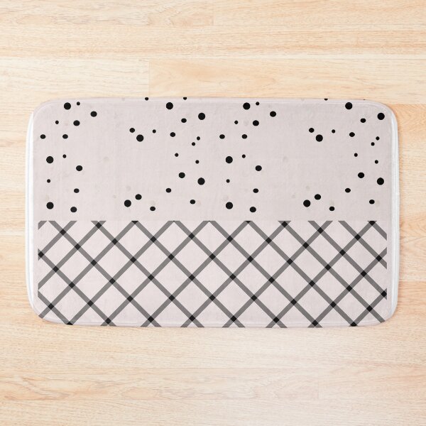 Item preview, Fun Dots and Diagonal Plaid in Black and White Contrasting Mixed Patterns designed and sold by squishyrainbow.