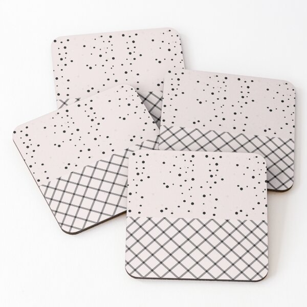 Item preview, Fun Dots and Diagonal Plaid in Black and White Contrasting Mixed Patterns designed and sold by squishyrainbow.