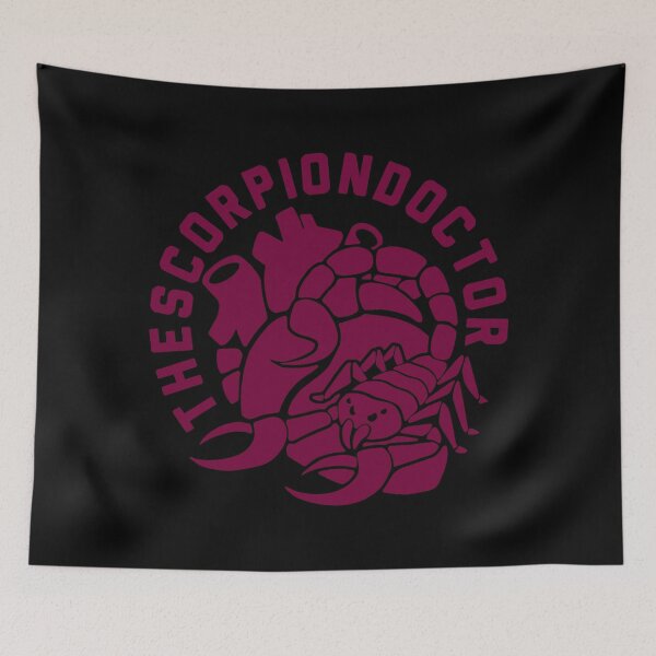 Item preview, Thescorpiondoctor Logo Text Raspberry on Black designed and sold by scorpiondoctor.