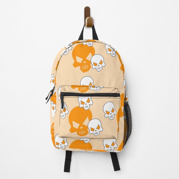 Orange Skeleton Skulls Street Skater Punk Wear Pattern Backpack