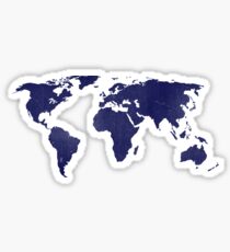 midnight blue world map Sticker