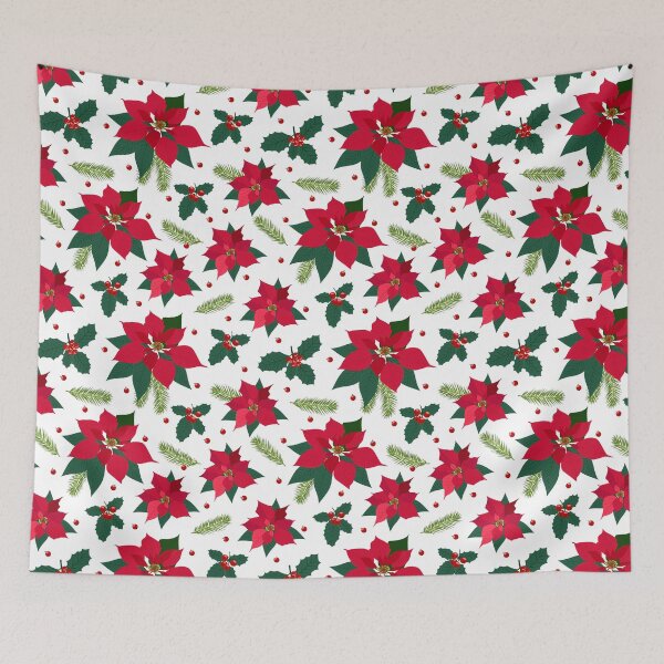 Item preview, Christmas Poinsettia and Holly beery designed and sold by jannta.