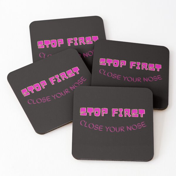 Item preview, STOP FIRST CLOSE YOUR NOSE,Colorful Text Fabric Face Mask, Adult Size designed and sold by Phanthila.