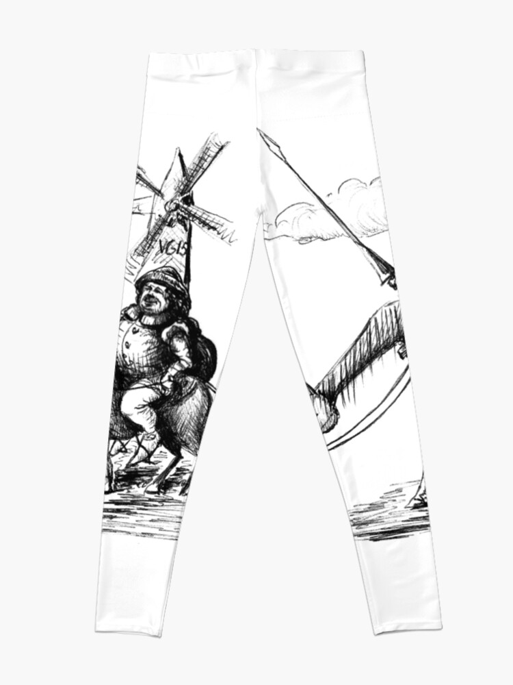 Alternate view of Don Quixote and Sancho Panza ink drawing Leggings