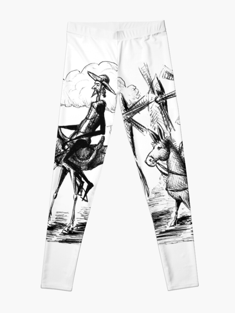 Alternate view of Don Quixote and Sancho Panza ink drawing Leggings
