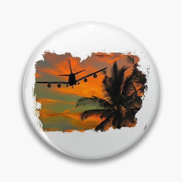 Item preview, Grunge Airplane With Palm Trees and Sunset View designed and sold by AeroAstro.